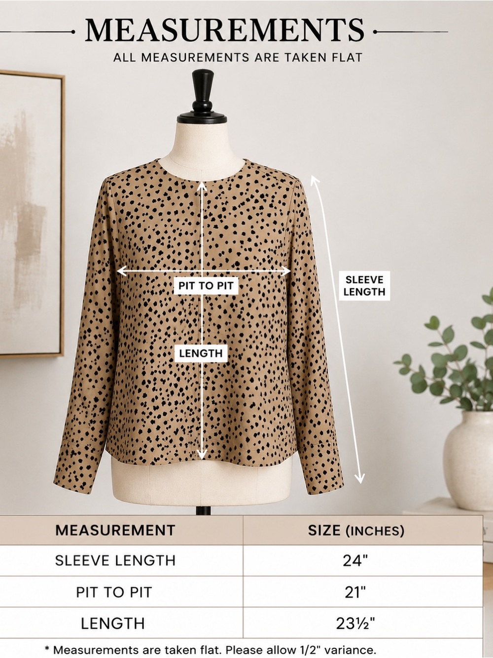 LOFT Animal Leopard Print-Long Sleeve, Size S, EUC - Picture 7 of 12